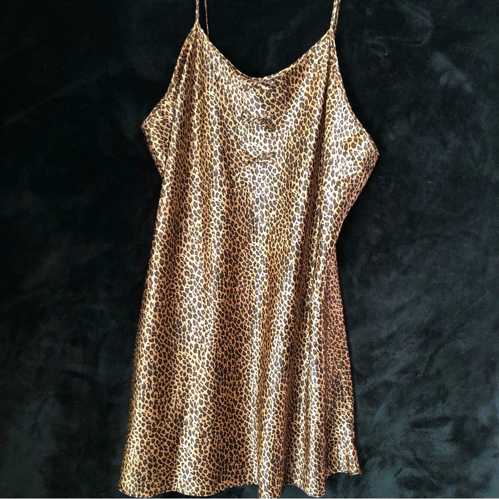 Cinema Exile Cheetah print slip dress size Large